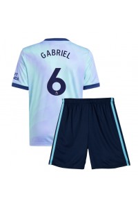 Arsenal Gabriel Magalhaes #6 Babytruitje 3e tenue Kind 2024-25 Korte Mouw (+ Korte broeken)